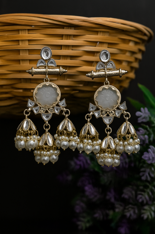 Mishika Jhumka (Ivory)