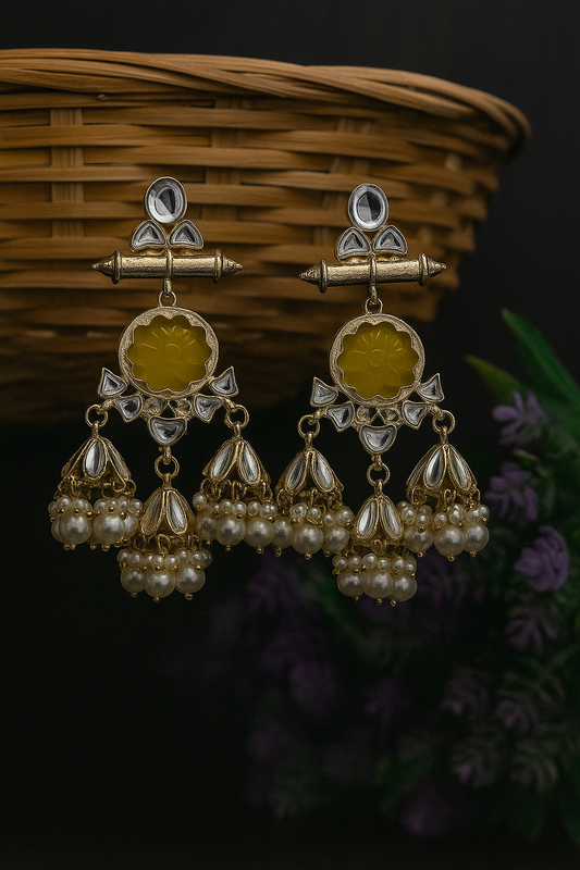 Mishika Jhumka (Yellow)