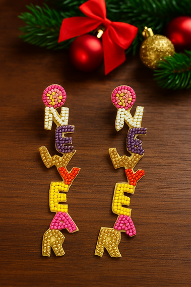 New Year Beaded Earring