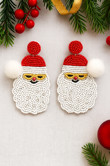 Santa Beaded Earring