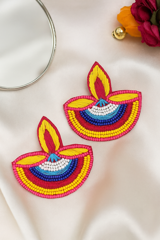 Rangoli Diya Earring